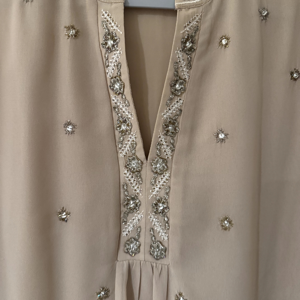 Chico's Beige Metallic Studded Blouse - Picture 6 of 10